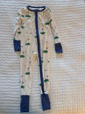 Angel Dear Golf Print Footed One-Piece